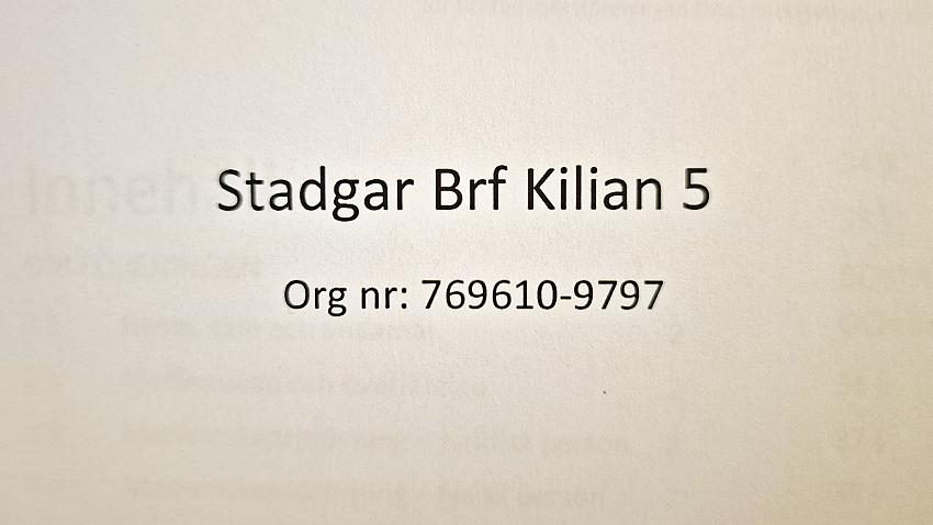 Förslag till nya stadgar Brf Kilian 5
